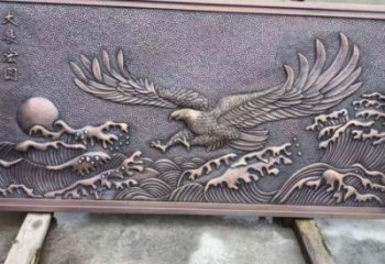 玉树老鹰浮雕订做，景区雕塑，锻铜动物浮雕定价