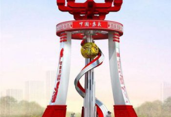 阳曲城市精神堡垒雕塑，地标文明建筑不锈钢雕塑