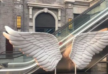 杏花岭景观鸟翅雕塑制造，欧式风格，不锈钢鸟翅雕塑定价