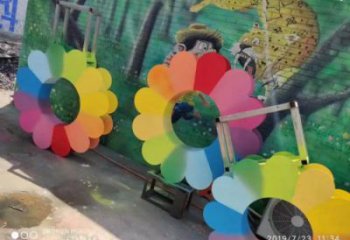 宝鸡金银花雕塑厂家，景区雕塑，城市不锈钢金银花雕塑