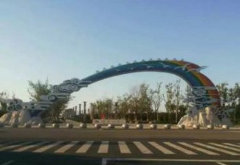 阿坝云朵大门雕塑，公园美陈元素，不锈钢云朵大门雕塑