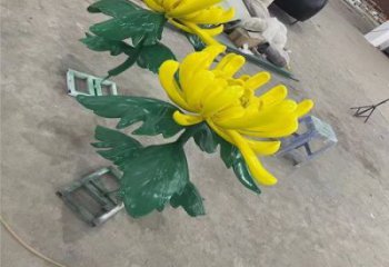 广安景区菊花雕塑优选，圆雕体系，城市菊花雕塑选定