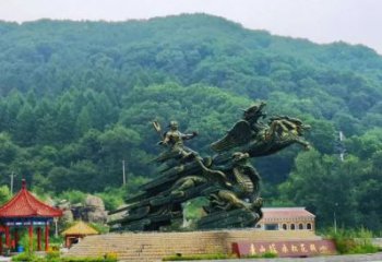 凉山夸父逐日雕塑，铸铜神话人物雕塑
