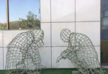 克孜勒苏柯镂空对弈雕塑标准，广场雕塑，铁艺民俗人物雕塑供给
