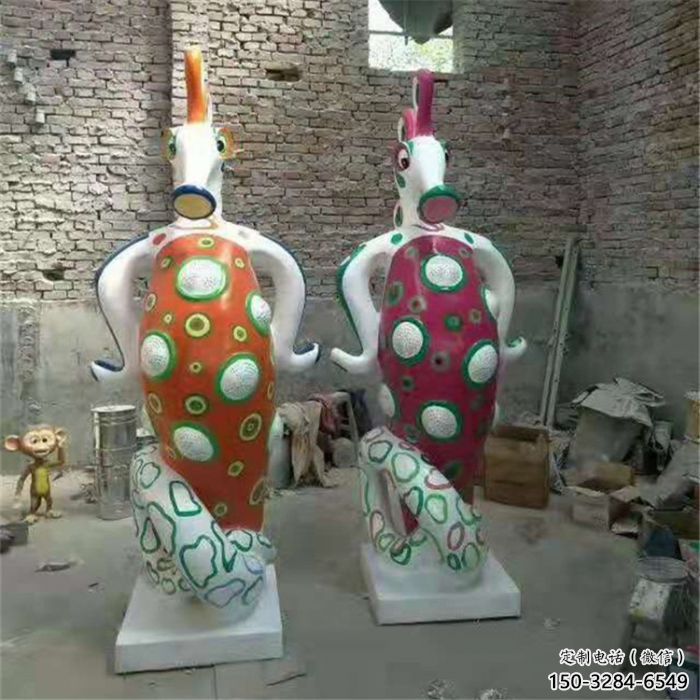 涪陵幼儿园河马雕塑，动漫文化雕塑，卡通动物制作
