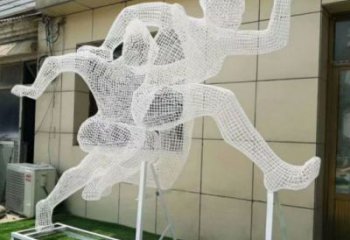 杭州镂空健儿雕塑制造，校园雕塑，金属铁艺人物雕塑展品