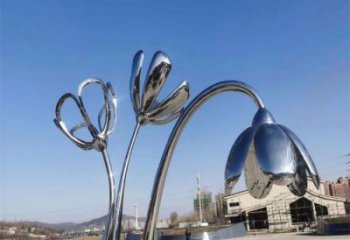 双桥百合花雕塑承接，城市装饰，大型不锈钢百合花雕塑公司