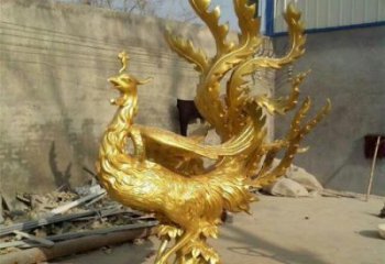 江北凤凰雕塑厂家，锻造工艺，铜凤凰雕塑厂家承接