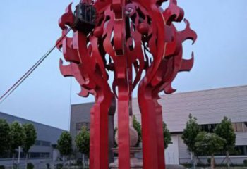 九龙坡火球雕塑，精神堡垒火球雕塑落地展示