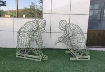 巴南镂空下棋雕塑供需，广场雕塑，铁艺民俗人物雕塑选用