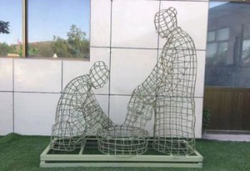 大渡口镂空洗脚雕塑制作，园林装饰，铁艺孝道人物雕塑