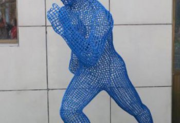 长寿镂空跑步雕塑，标识雕塑，烤漆铁艺人物雕塑优选