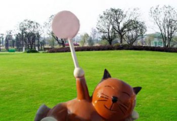 大渡口小区小猫雕塑，抽象系列，彩绘工艺