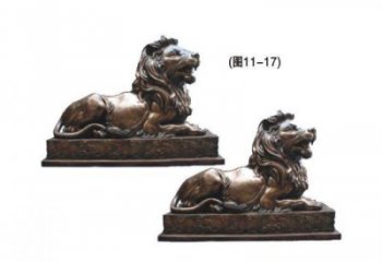 黔江公园狮子雕塑供求，景观雕塑，铸铜趴狮雕塑优选