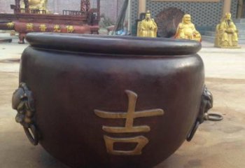 万盛吉字铜缸雕塑-青铜铸造
